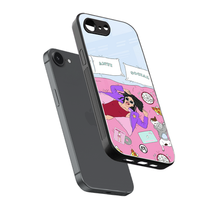 anti social chick girl back phone cover | glass case for iphone 16e