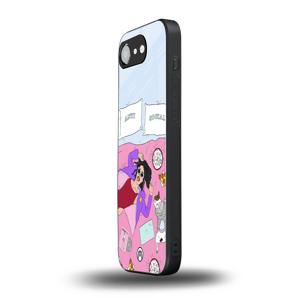 anti social chick girl back phone cover | glass case for iphone 16e