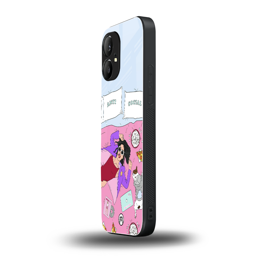 anti social chick girl back phone cover | glass case for nothing phone 1