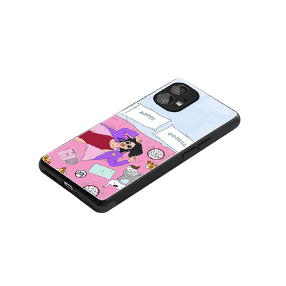 anti social chick girl back phone cover | glass case for nothing phone 1