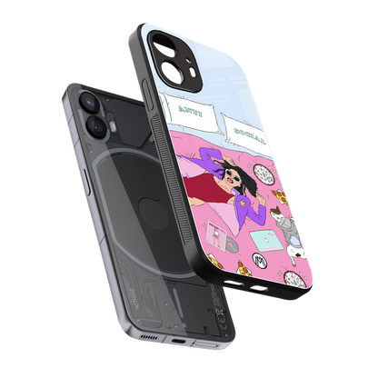 anti social chick girl back phone cover | glass case for nothing phone 2