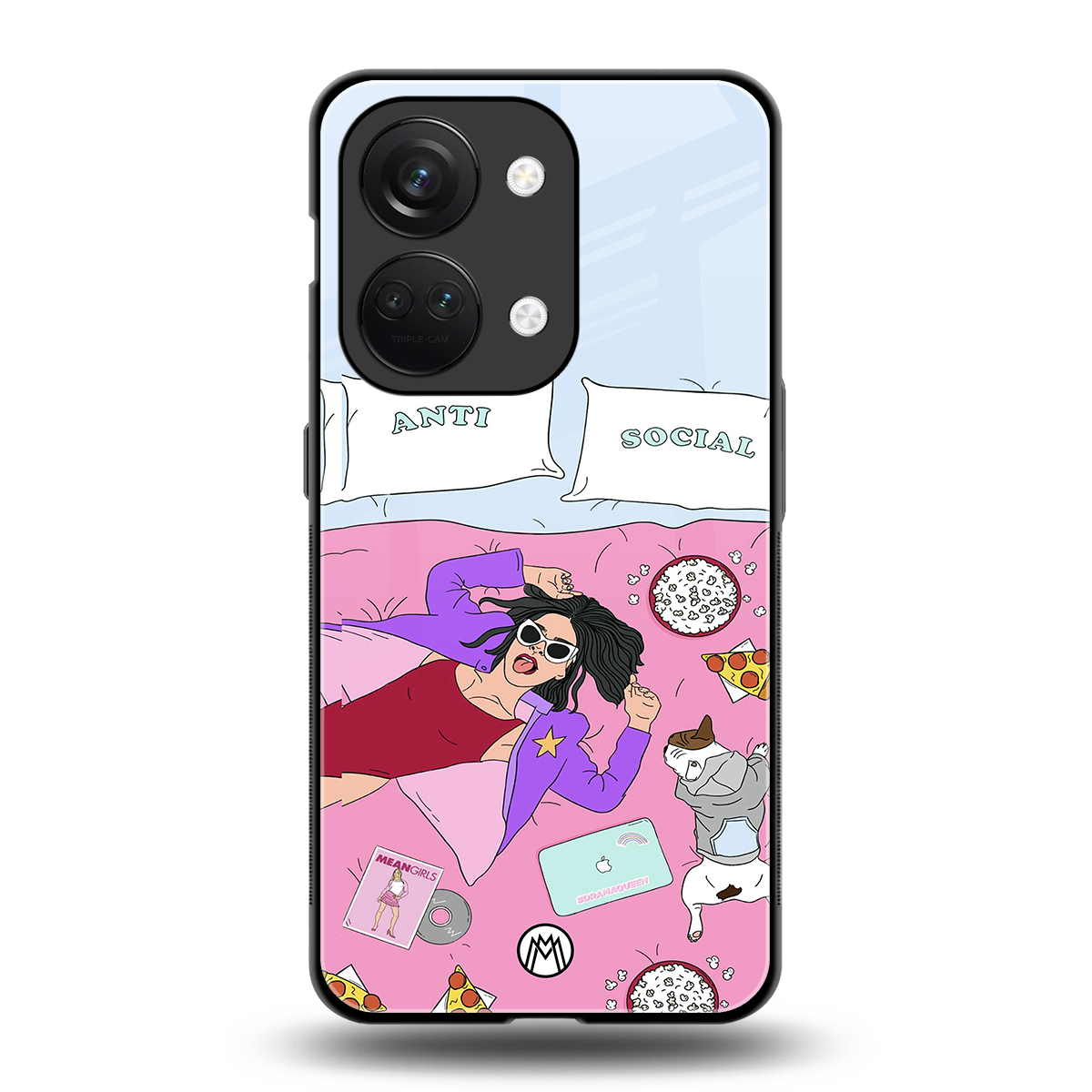 anti social chick girl back phone cover | glass case for oneplus nord 3