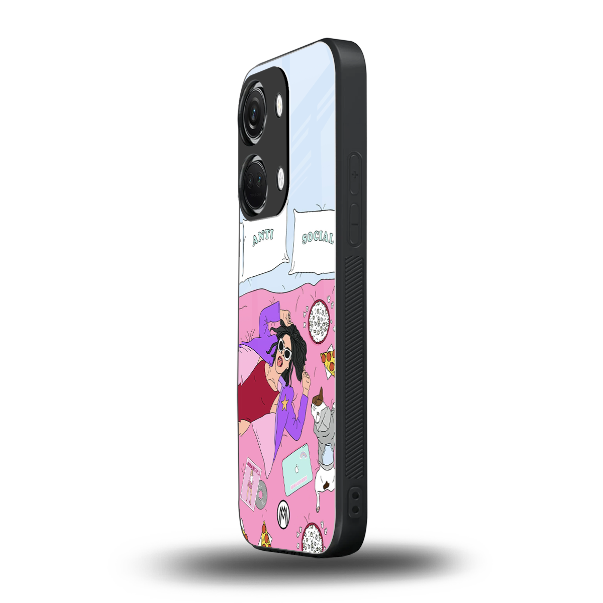 anti social chick girl back phone cover | glass case for oneplus nord 3