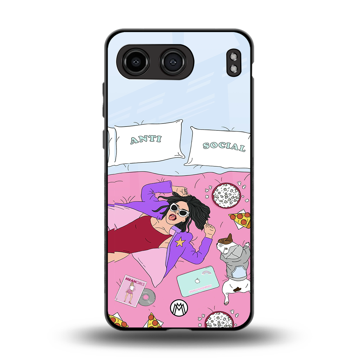 anti social chick girl back phone cover | glass case for oneplus nord 4