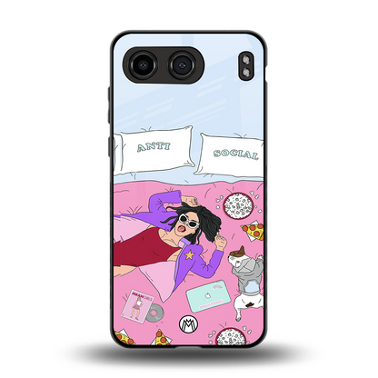 anti social chick girl back phone cover | glass case for oneplus nord 4