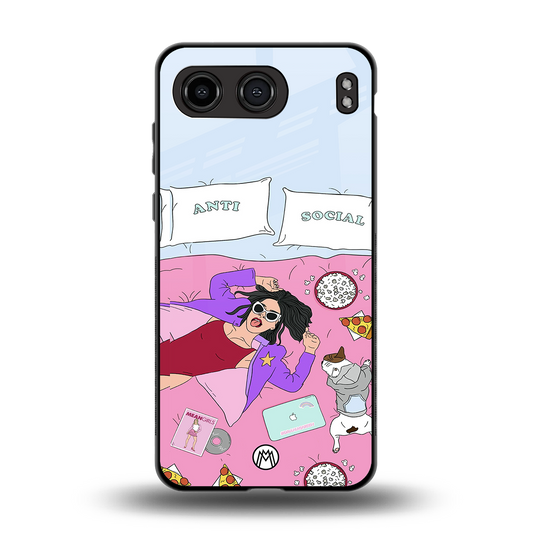 anti social chick girl back phone cover | glass case for oneplus nord 4