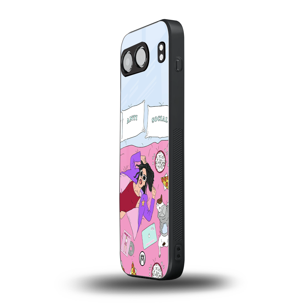anti social chick girl back phone cover | glass case for oneplus nord 4