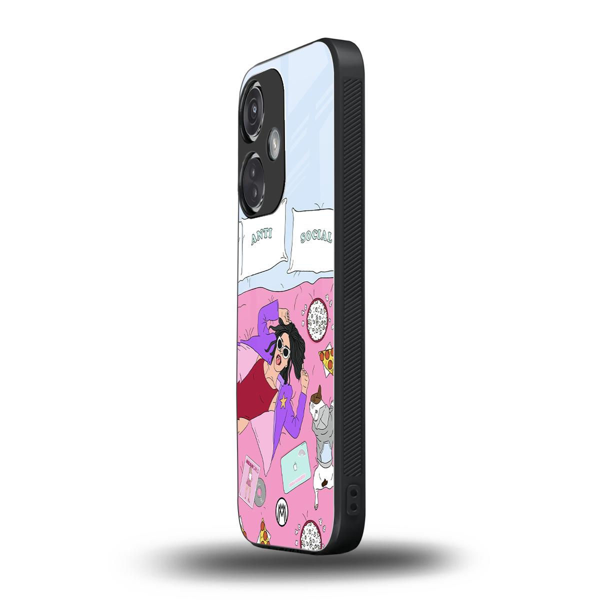 anti social chick girl back phone cover | glass case for oneplus nord ce 3