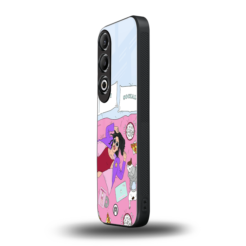 anti social chick girl back phone cover | glass case for oneplus nord ce 4