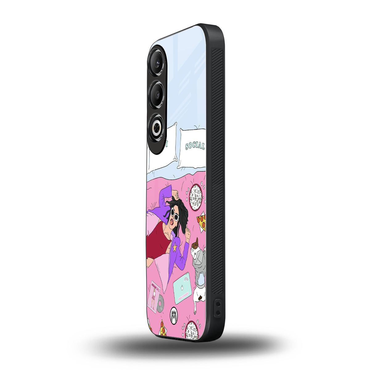 anti social chick girl back phone cover | glass case for oneplus nord ce 4