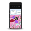 anti social chick girl back phone cover | glass case for google pixel 6 pro