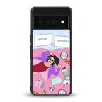 anti social chick girl back phone cover | glass case for google pixel 6 pro