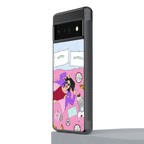 anti social chick girl back phone cover | glass case for google pixel 6 pro
