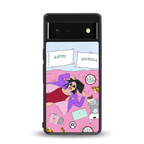 anti social chick girl back phone cover | glass case for google pixel 6