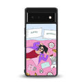 anti social chick girl back phone cover | glass case for Google Pixel 6A