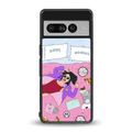 anti social chick girl back phone cover | glass case for google pixel 7 pro