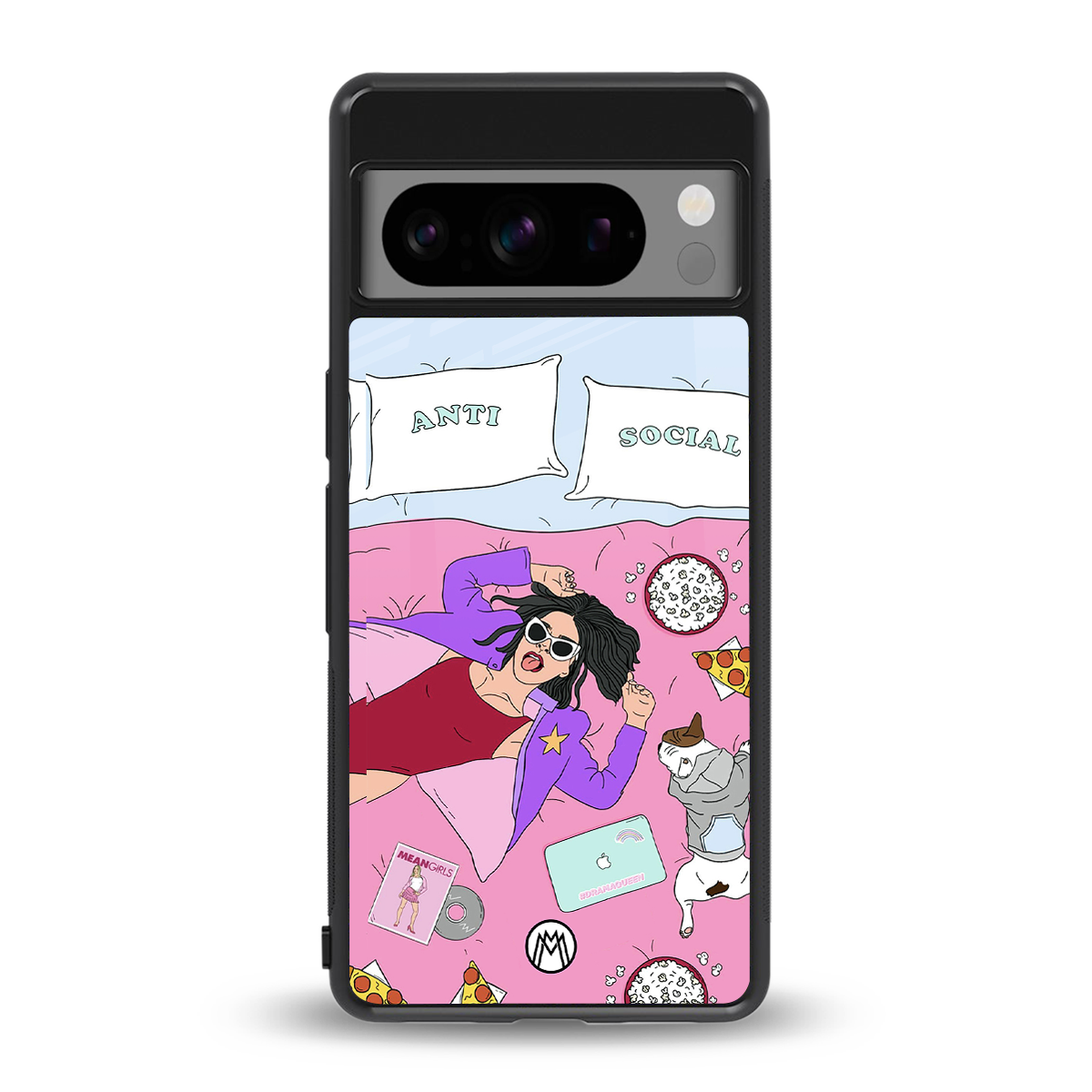 anti social chick girl back phone cover | glass case for google pixel 8 pro