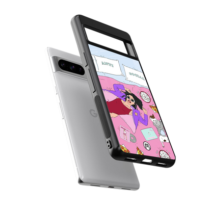 anti social chick girl back phone cover | glass case for google pixel 8 pro