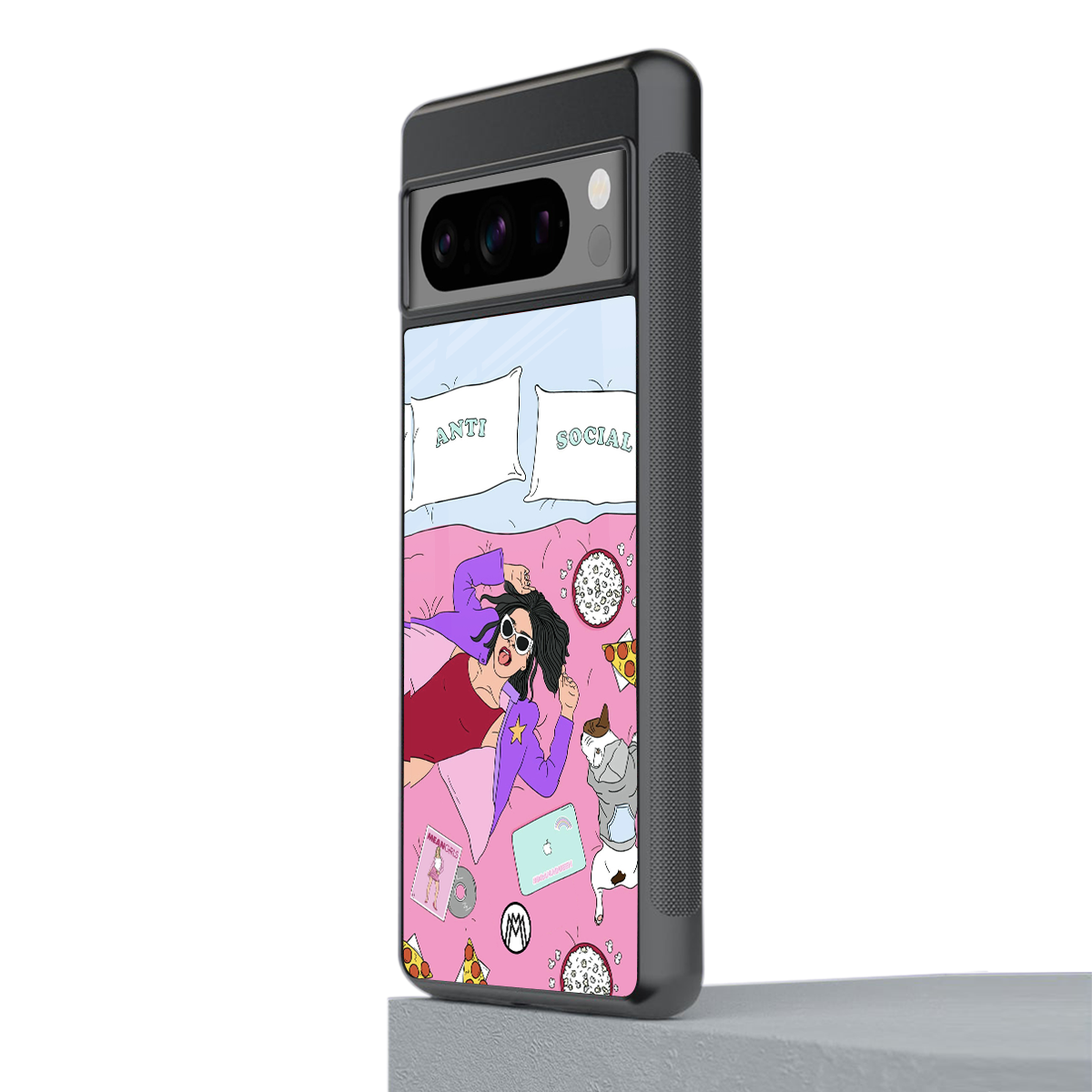 anti social chick girl back phone cover | glass case for google pixel 8 pro