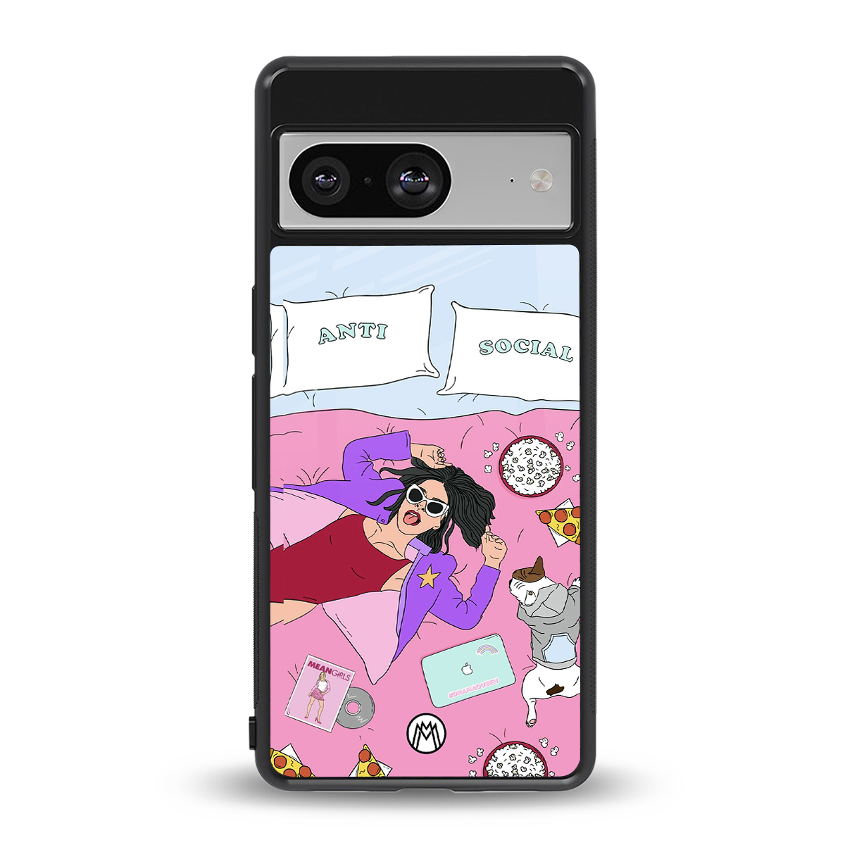 anti social chick girl back phone cover | glass case for Google Pixel 8