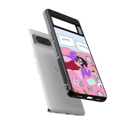 anti social chick girl back phone cover | glass case for Google Pixel 8