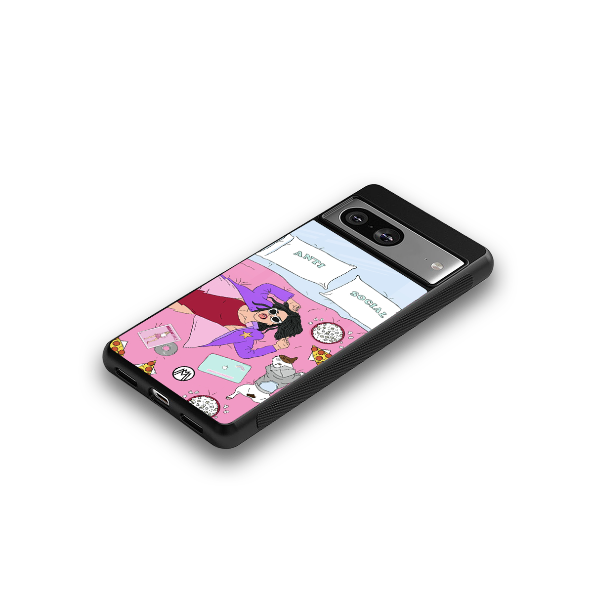 anti social chick girl back phone cover | glass case for Google Pixel 8