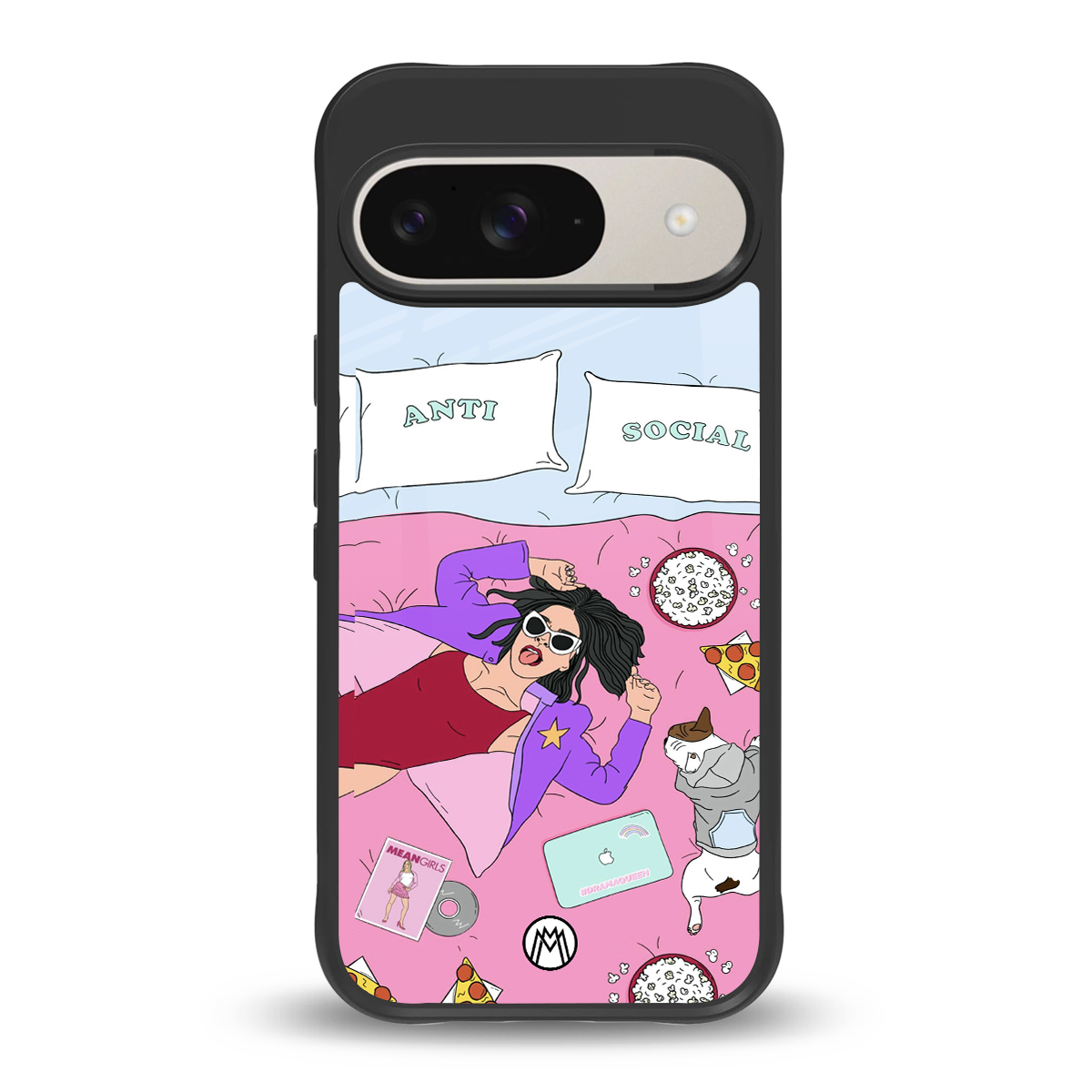 anti social chick girl back phone cover | glass case for google pixel 9