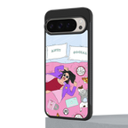 anti social chick girl back phone cover | glass case for google pixel 9 pro
