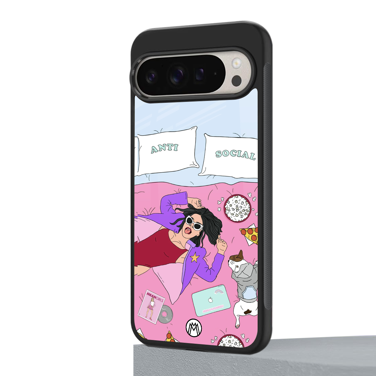anti social chick girl back phone cover | glass case for google pixel 9 pro xl