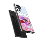 anti social chick girl back phone cover | glass case for samsung galaxy s24 ultra