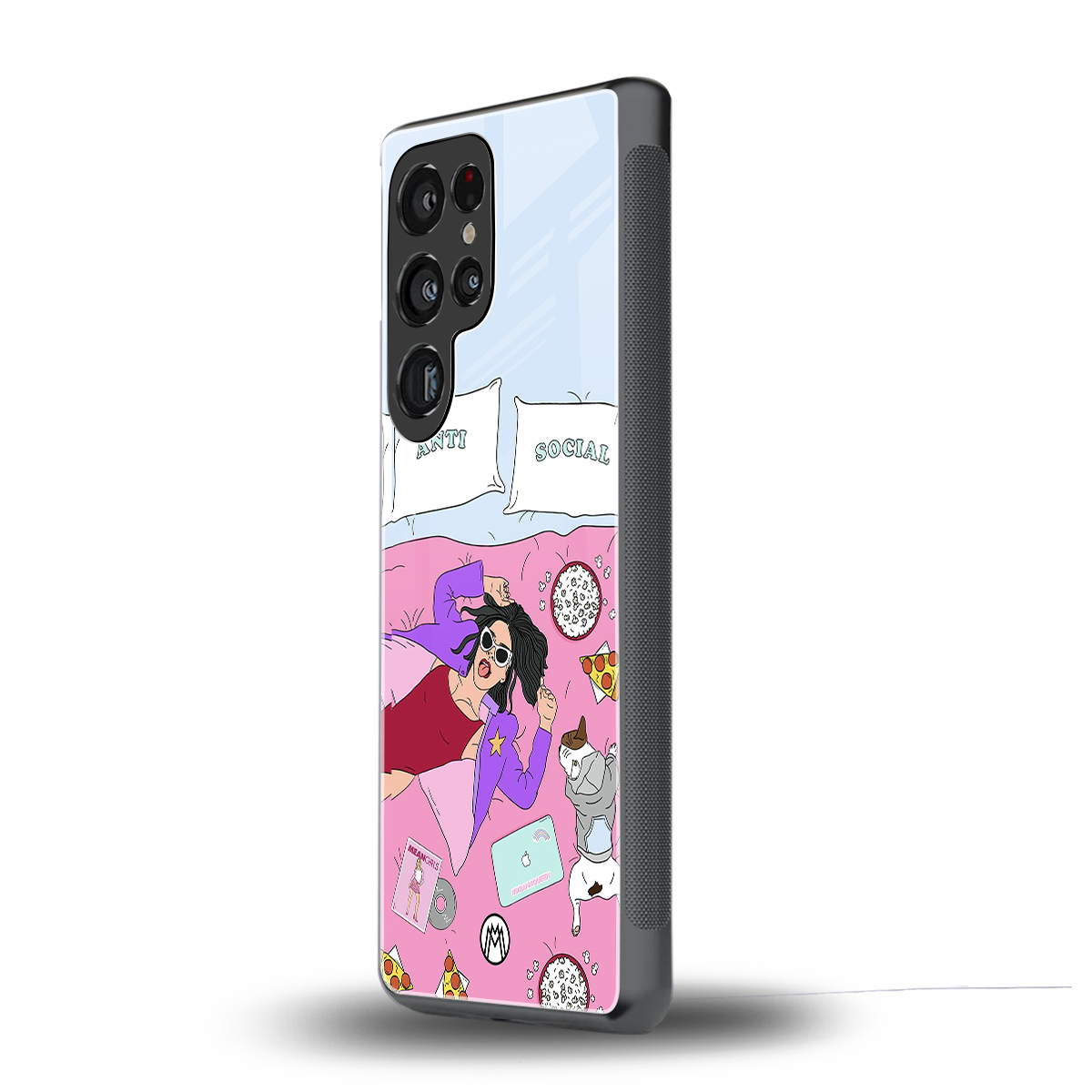 anti social chick girl back phone cover | glass case for samsung galaxy s25 ultra