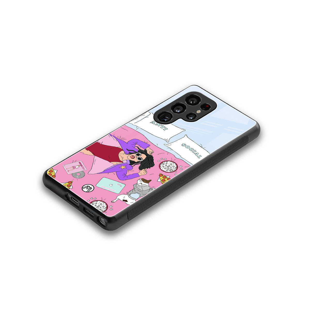 anti social chick girl back phone cover | glass case for samsung galaxy s25 ultra