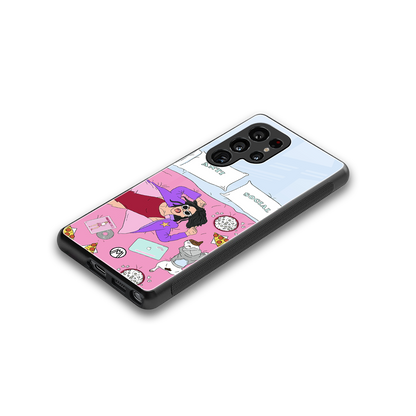 anti social chick girl back phone cover | glass case for samsung galaxy s25 ultra