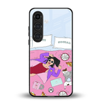 anti social chick girl back phone cover | glass case for samsung galaxy s23