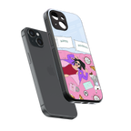 anti social chick girl back phone cover | glass case for iphone 15