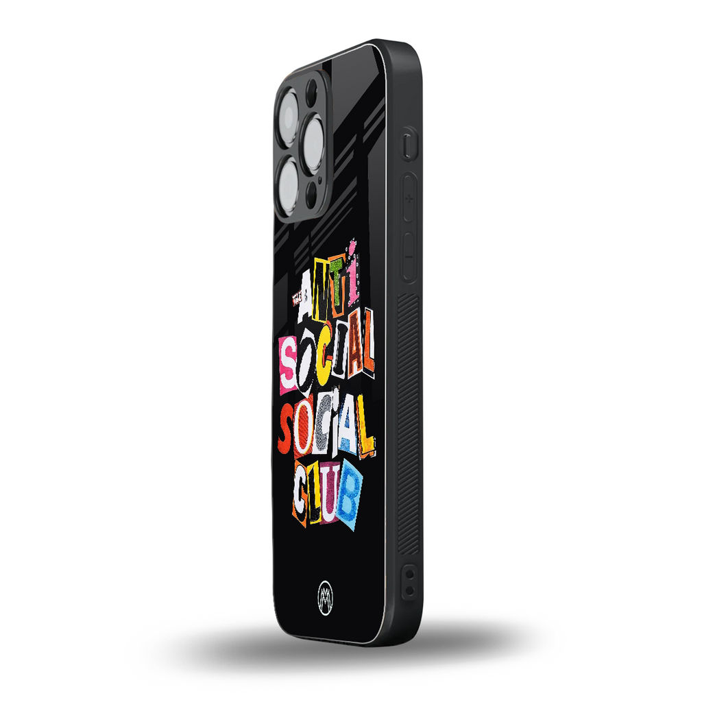 anti social club back phone cover | glass case for iphone 13 pro max