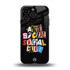 anti social club back phone cover | glass case for iphone 13 pro