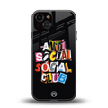 anti social club back phone cover | glass case for iphone 13