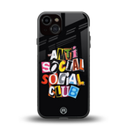 anti social club back phone cover | glass case for iphone 13