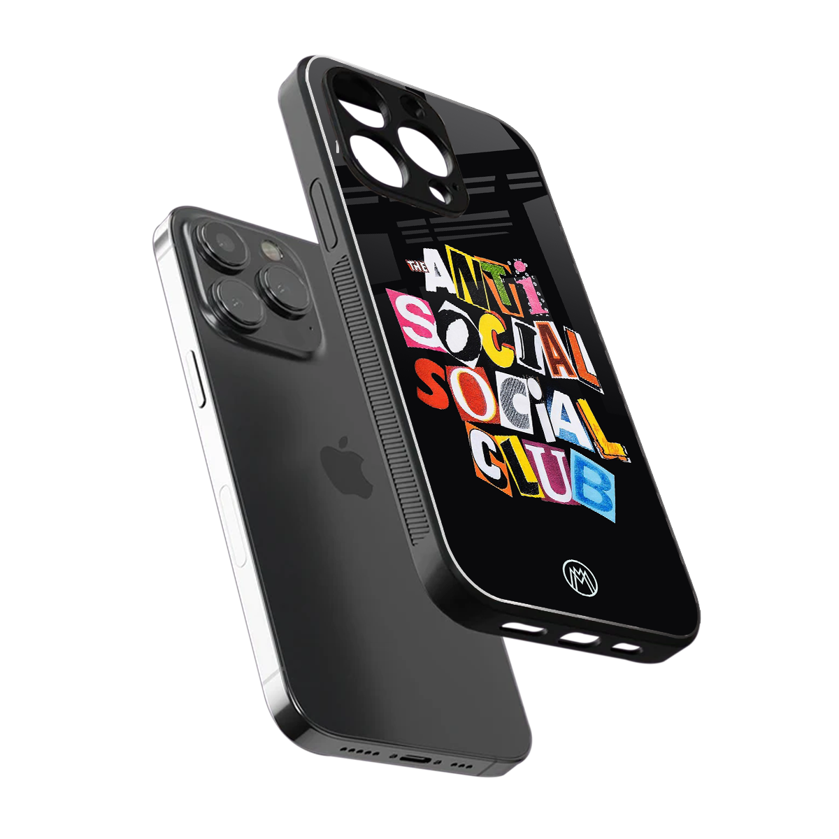 anti social club back phone cover | glass case for iphone 14 pro max