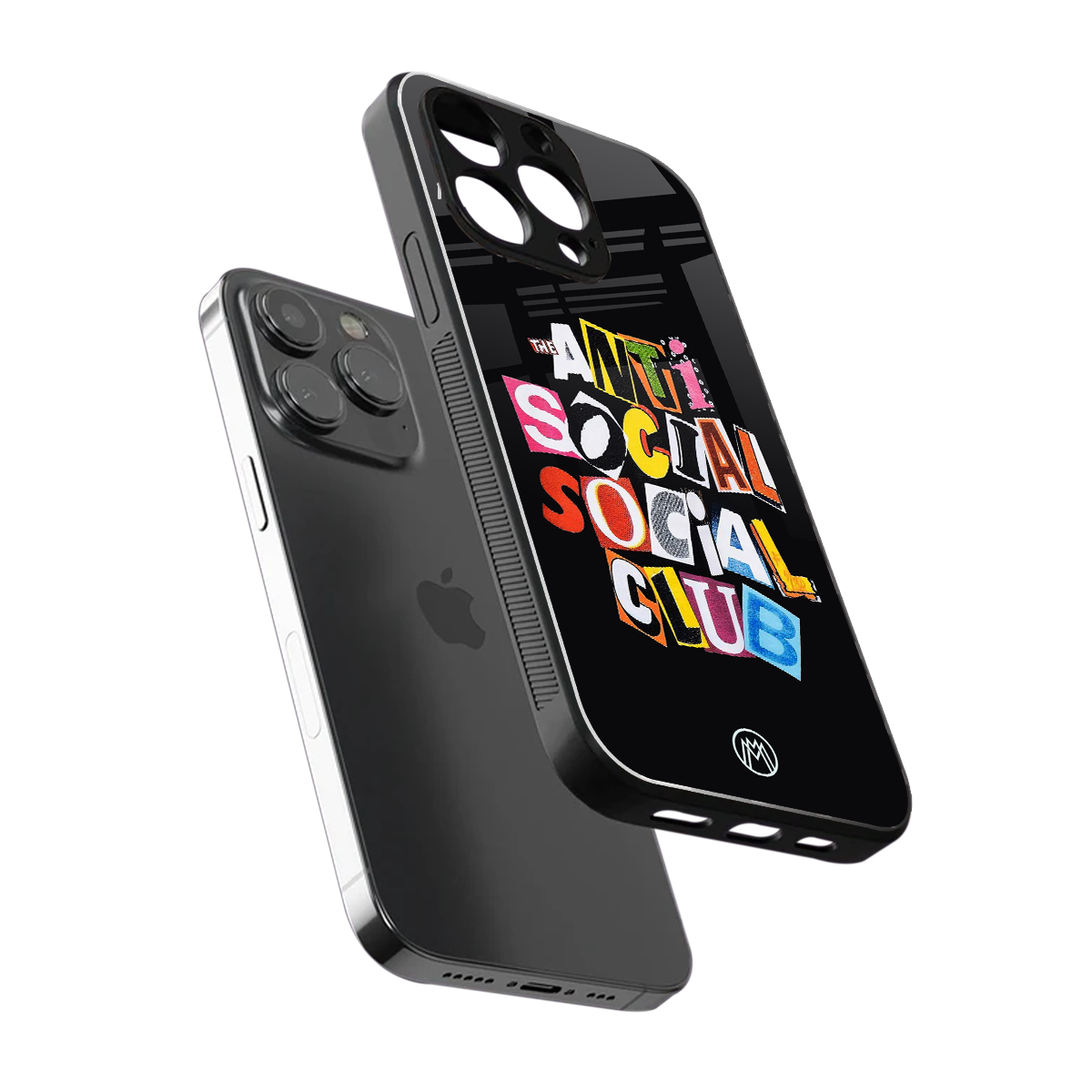 anti social club back phone cover | glass case for iphone 16 pro max