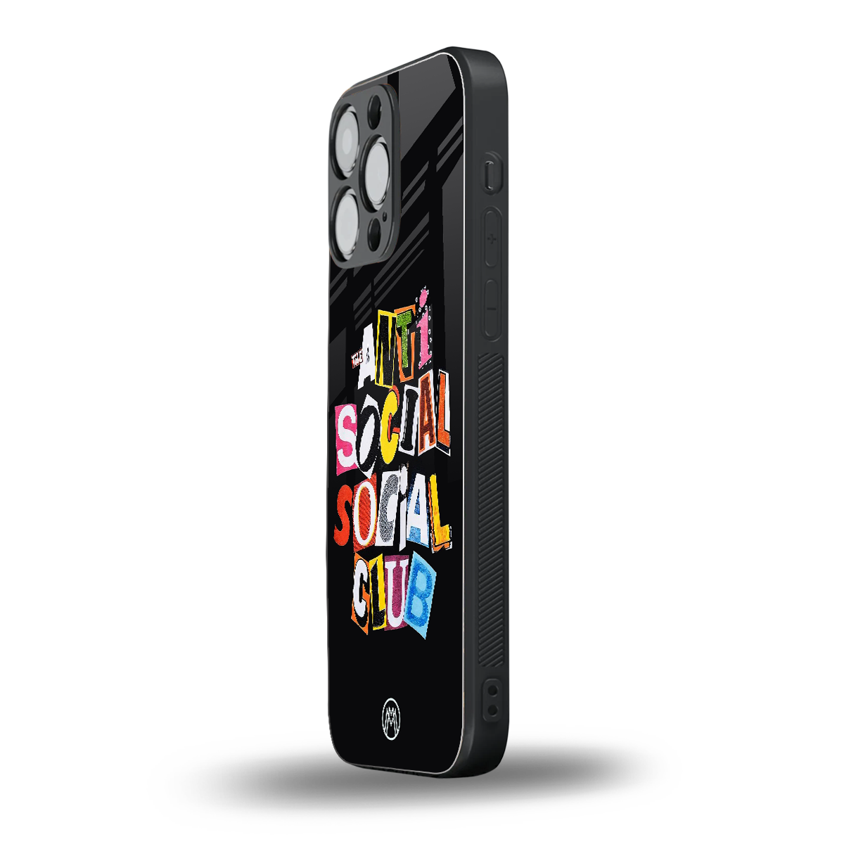 anti social club back phone cover | glass case for iphone 16 pro max