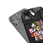 anti social club back phone cover | glass case for iphone 13 pro max