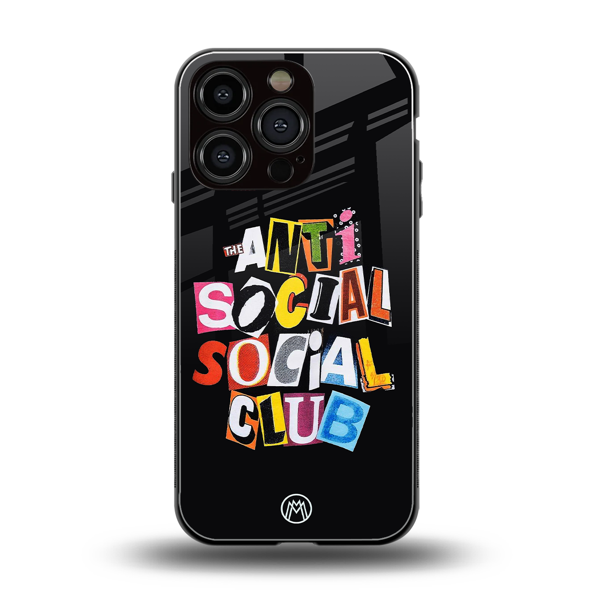 anti social club back phone cover | glass case for iphone 16 pro