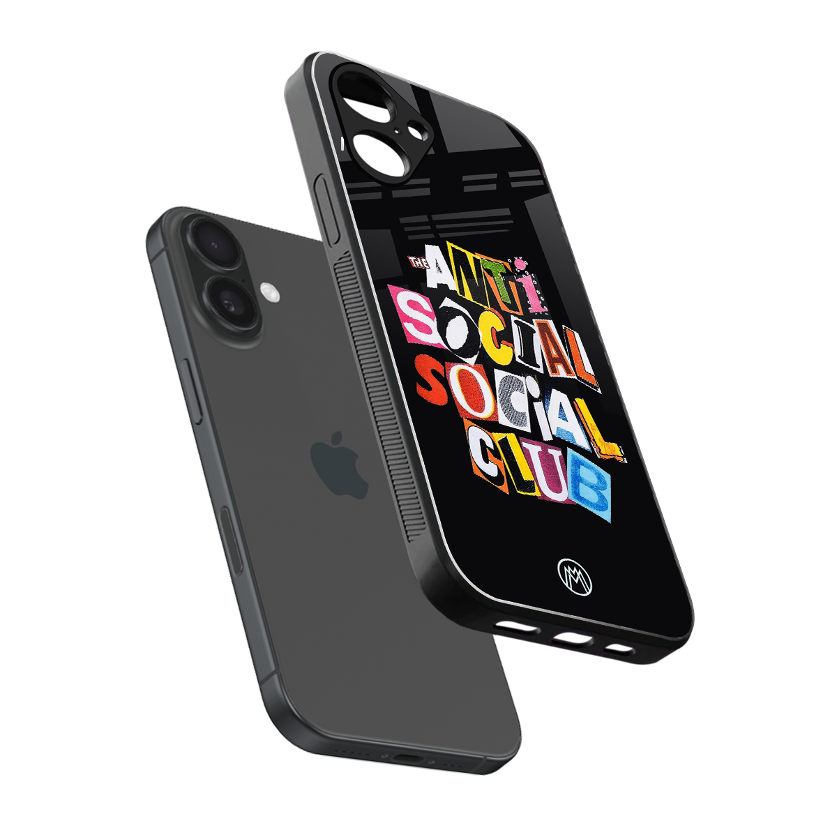 anti social club back phone cover | glass case for iphone 16