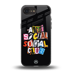 anti social club back phone cover | glass case for iphone 16e