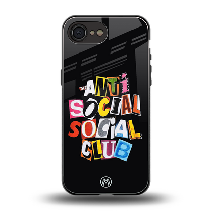 anti social club back phone cover | glass case for iphone 16e