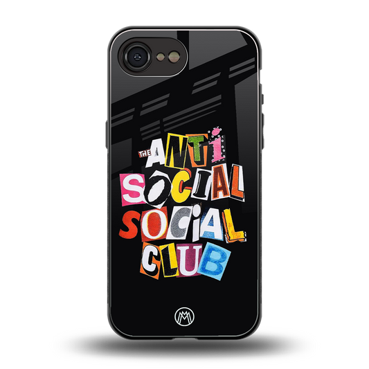 anti social club back phone cover | glass case for iphone 16e
