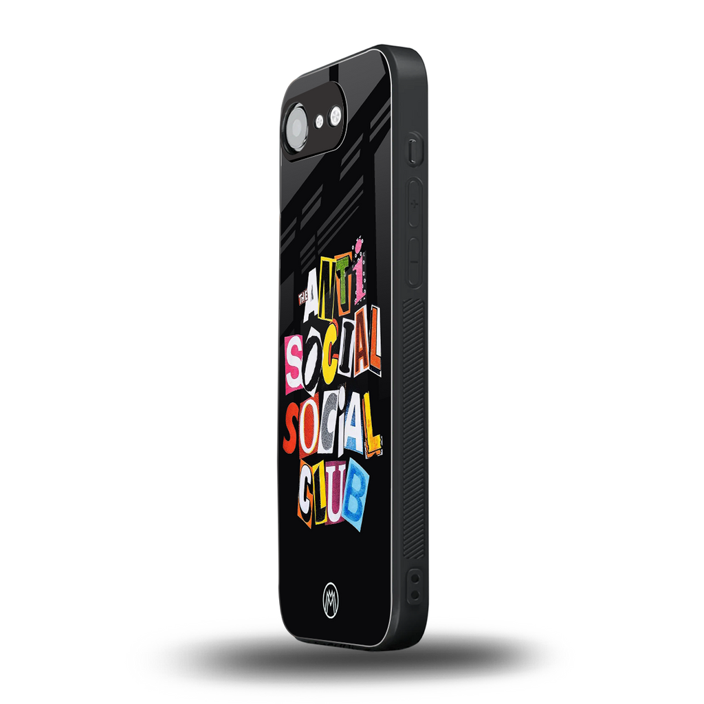 anti social club back phone cover | glass case for iphone 16e