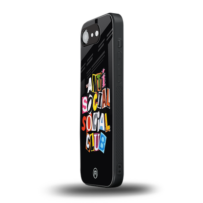 anti social club back phone cover | glass case for iphone 16e